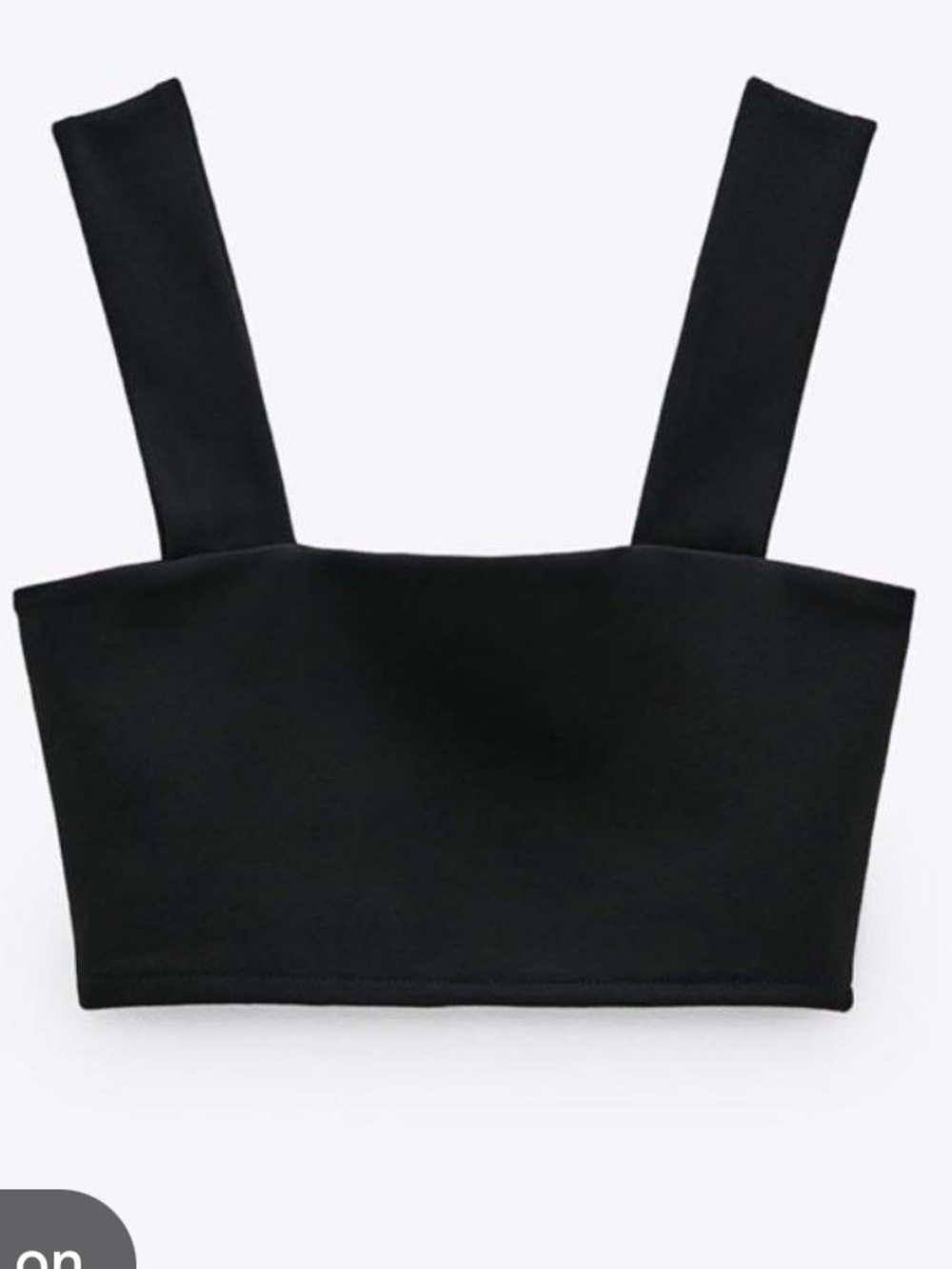 NWT Zara Black Square Neck Crop Tank Top with Wide Straps